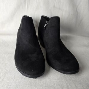 Xappeal Women's Sz 10 Stewart Black Faux Suede Ankle Boots Bootie Side Zipper